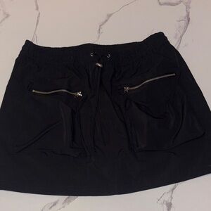 Ardene Black Mini Skirt with Zipper Pockets